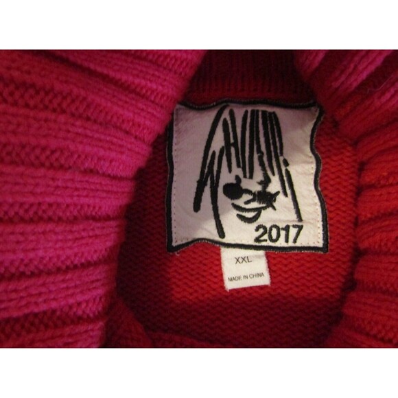 Vintage Gingerbread Sweater Dress Turtleneck Red Knit Textured Size 2XL - Picture 6 of 7